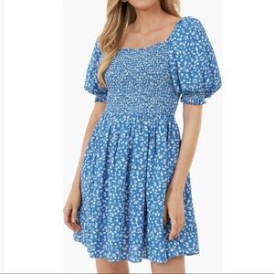 Hyacinth House Blue Ditsy Floral PAI Mini Dress